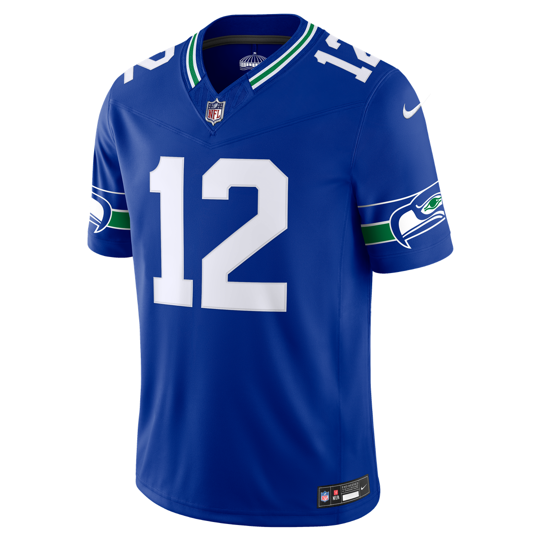 12s Seattle Seahawks Team Vapor F.U.S.E. Stitched Limited Jersey - College Navy