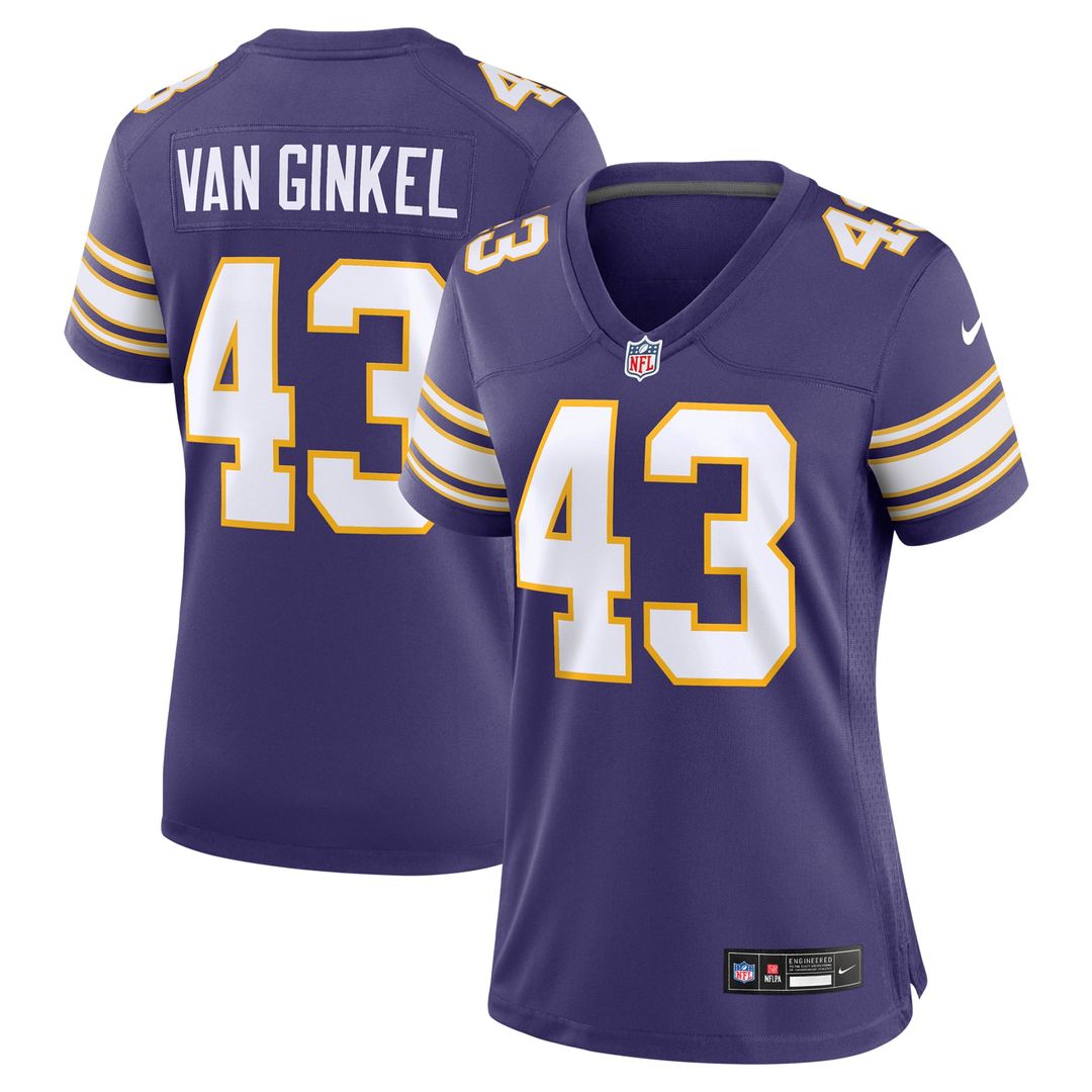 Andrew Van Ginkel Minnesota Vikings Women's Alternate Game Jersey - Purple