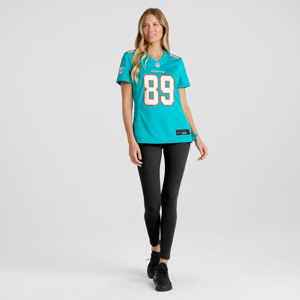 Nat Moore Miami Dolphins Women's Game Retired Player Jersey - Aqua