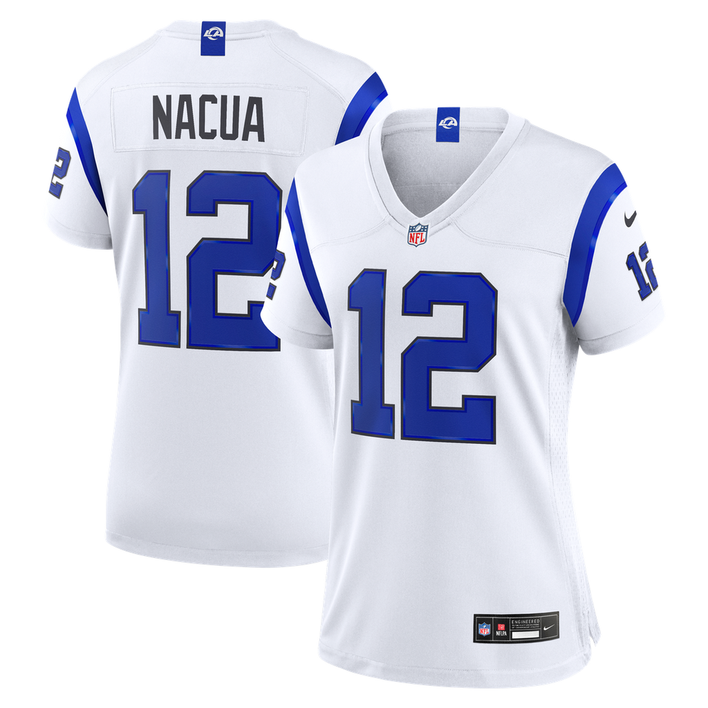Puka Nacua Los Angeles Rams Women's Fearsome White Game Jersey