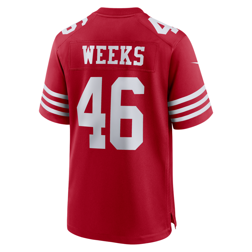 Jon Weeks San Francisco 49ers Team Game Jersey - Scarlet