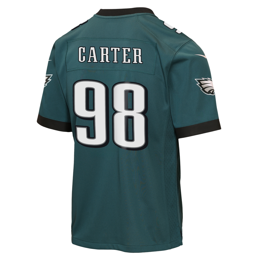 Jalen Carter Philadelphia Eagles Youth Team Game Jersey - Midnight Green