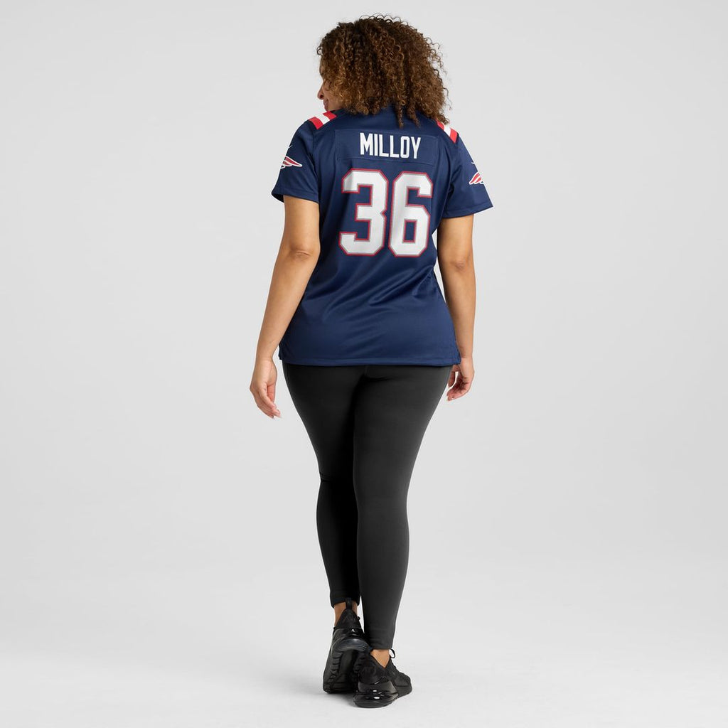 Lawyer Milloy New England Patriots Women's Game Retired Player Jersey - Navy