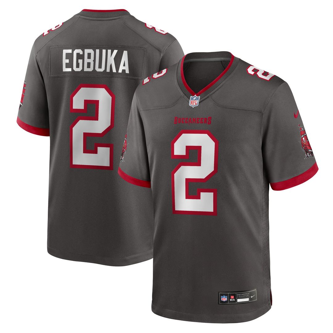 Emeka Egbuka Tampa Bay Buccaneers Alternate Game Player Jersey - Pewter
