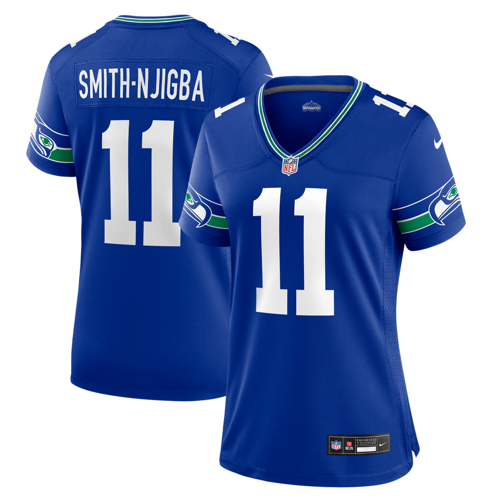 Jaxon Smith - Njigba Seattle Seahawks Women's Throwback Player Game Jersey - Royal