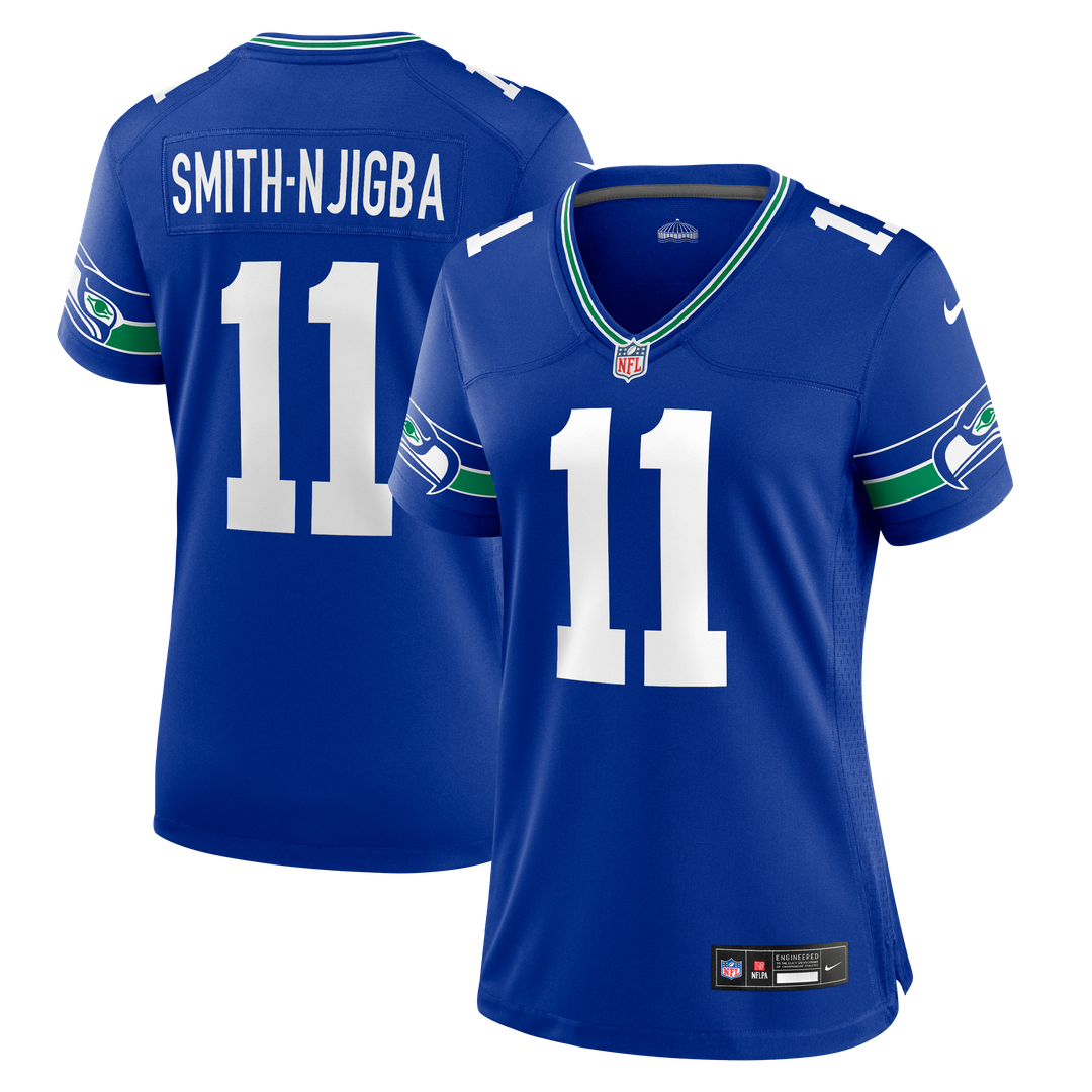 Jaxon Smith - Njigba Seattle Seahawks Women's Throwback Player Game Jersey - Royal