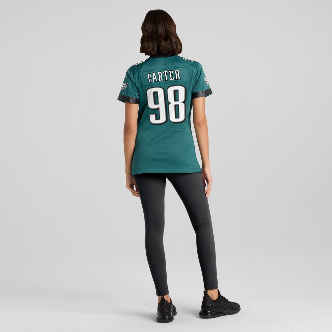 Jalen Carter Philadelphia Eagles Women's Team Game Jersey - Midnight Green