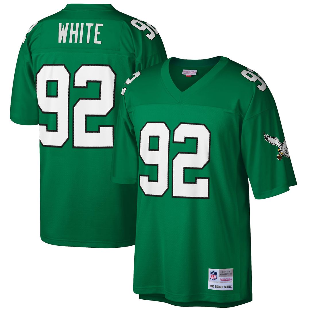 Reggie White Philadelphia Eagles Big & Tall 1990 Retired Player Replica Jersey - Kelly Green