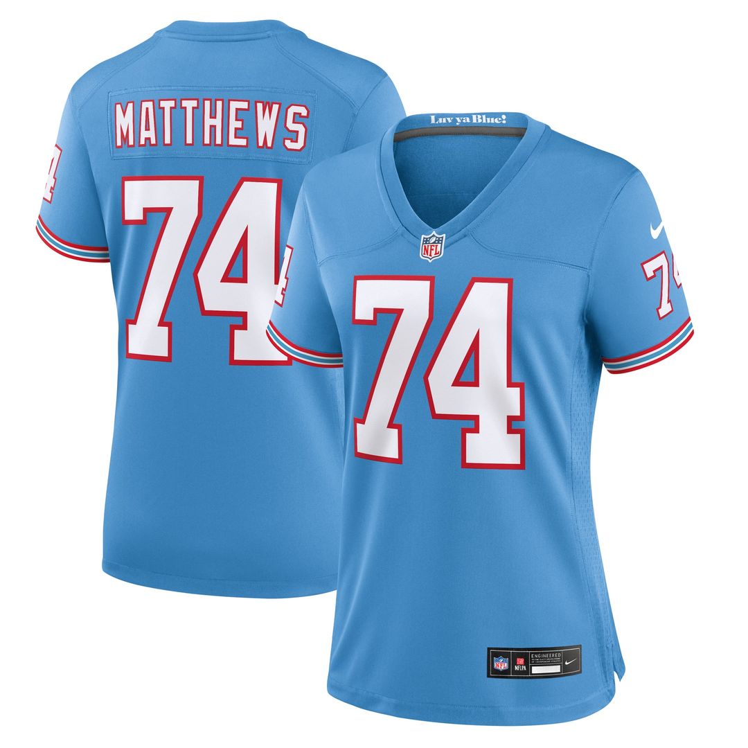 Bruce Matthews Tennessee Titans Women's Retired Player Jersey - Navy