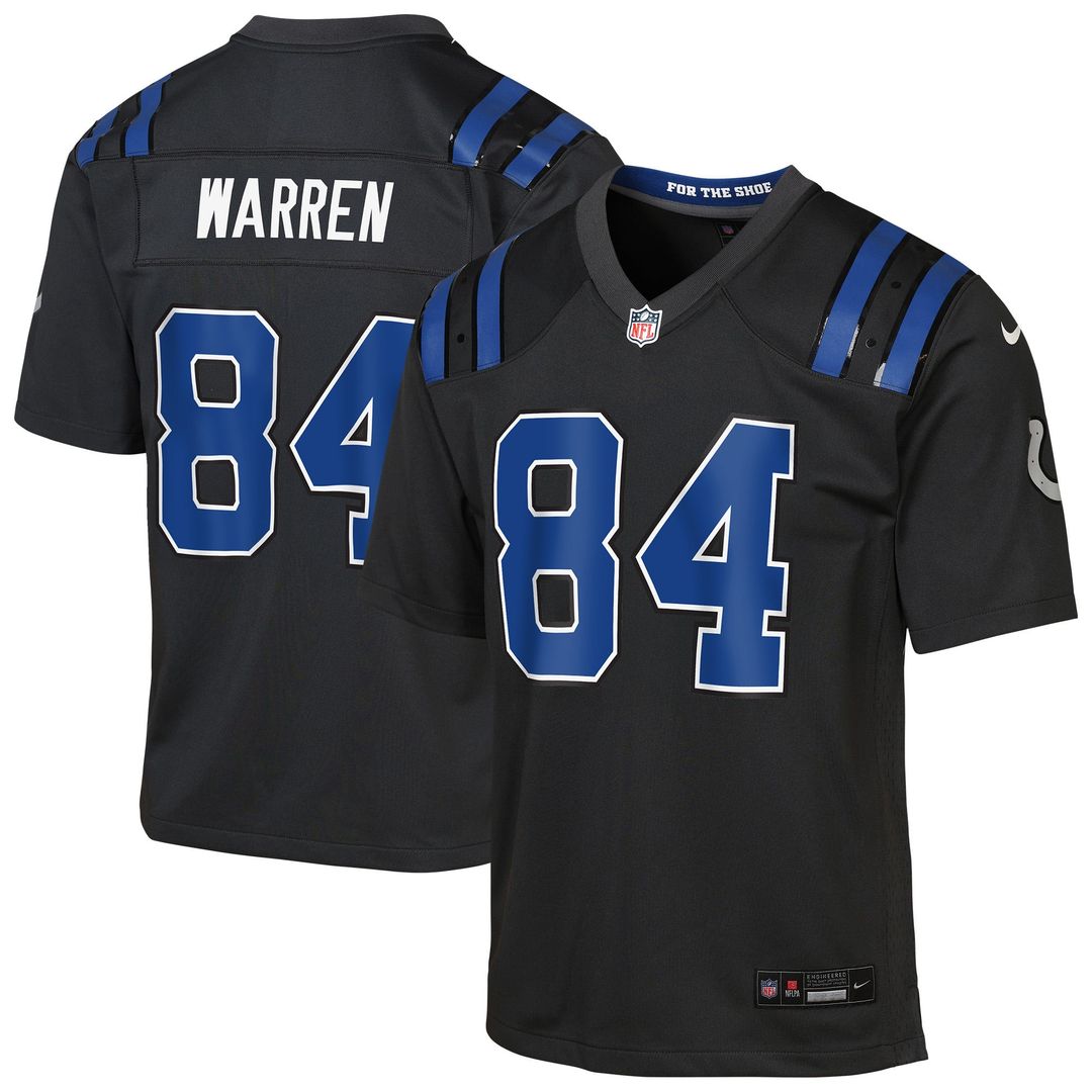Tyler Warren Indianapolis Colts Youth 2026 Rivalries Collection Game Jersey - Anthracite