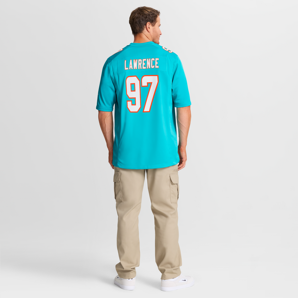 Rashard Lawrence Miami Dolphins Team Game Jersey - Aqua