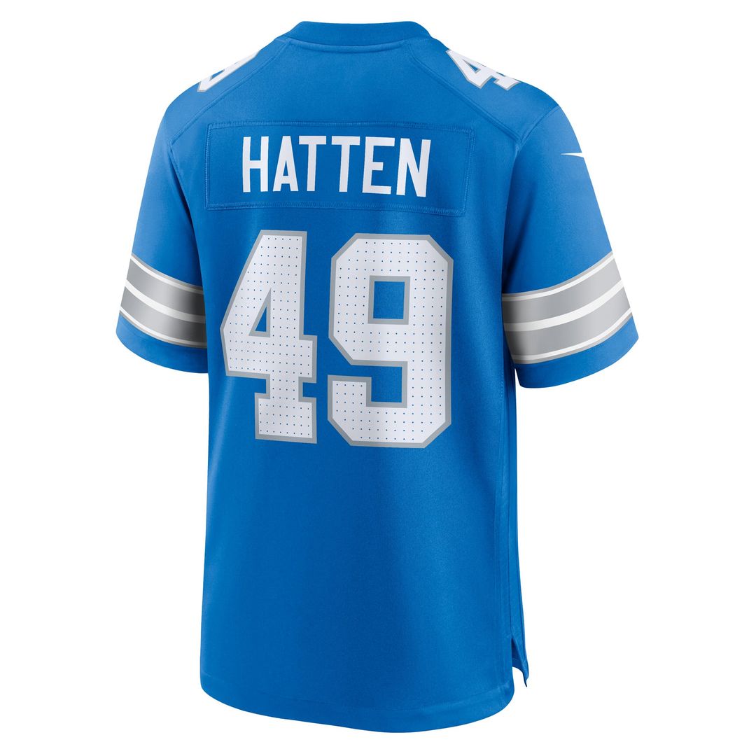 Hogan Hatten Detroit Lions Game Jersey - Blue