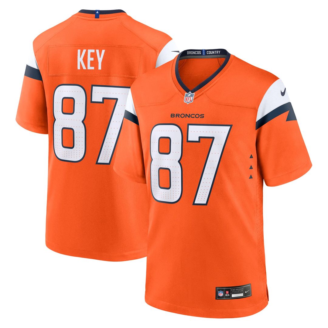 Dane Key Denver Broncos Team Game Jersey - Orange