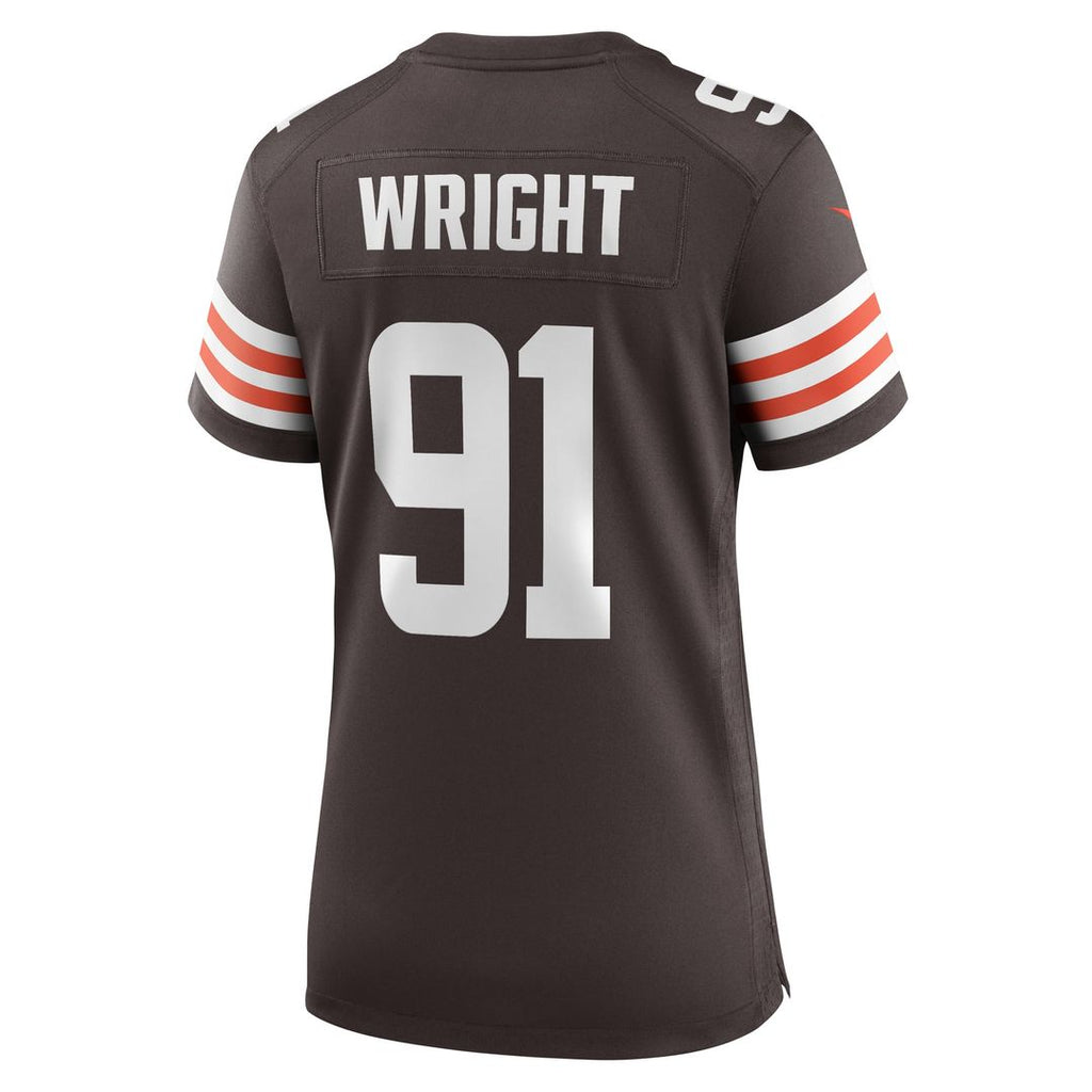 Alex Wright Cleveland Browns Women's Team Game Jersey - Brown