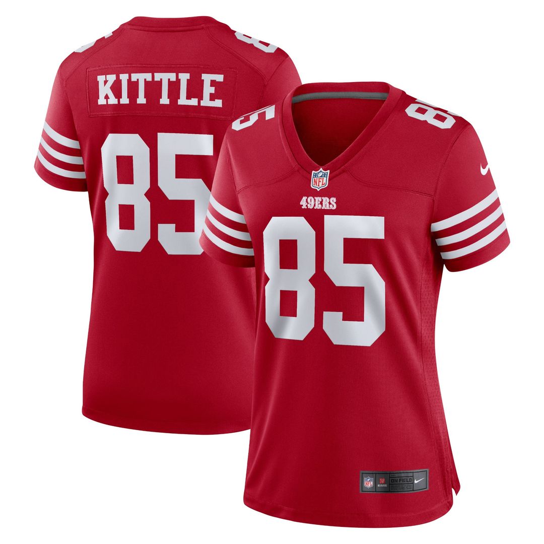 George Kittle San Francisco 49ers Women's Team Game Player Jersey - Scarlet
