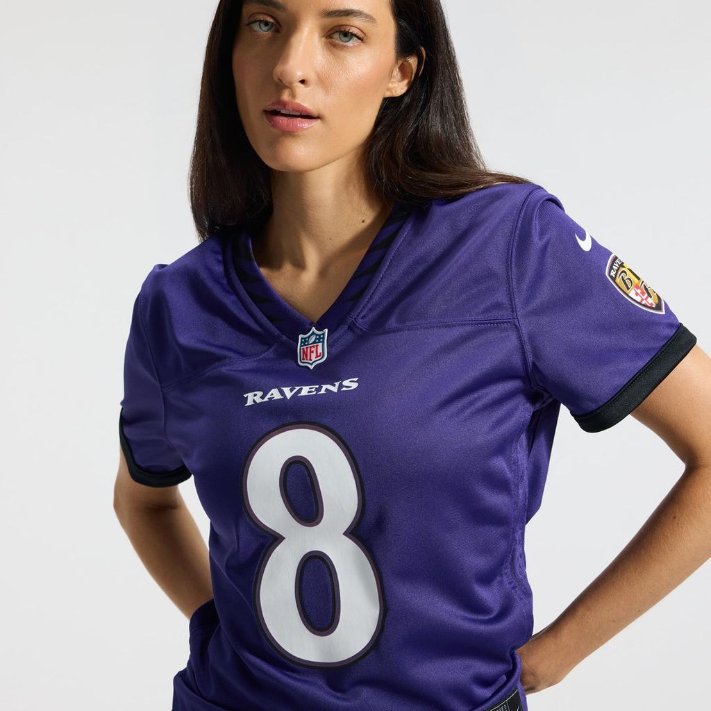 Lamar Jackson Baltimore Ravens Women's Team Game Jersey - Purple