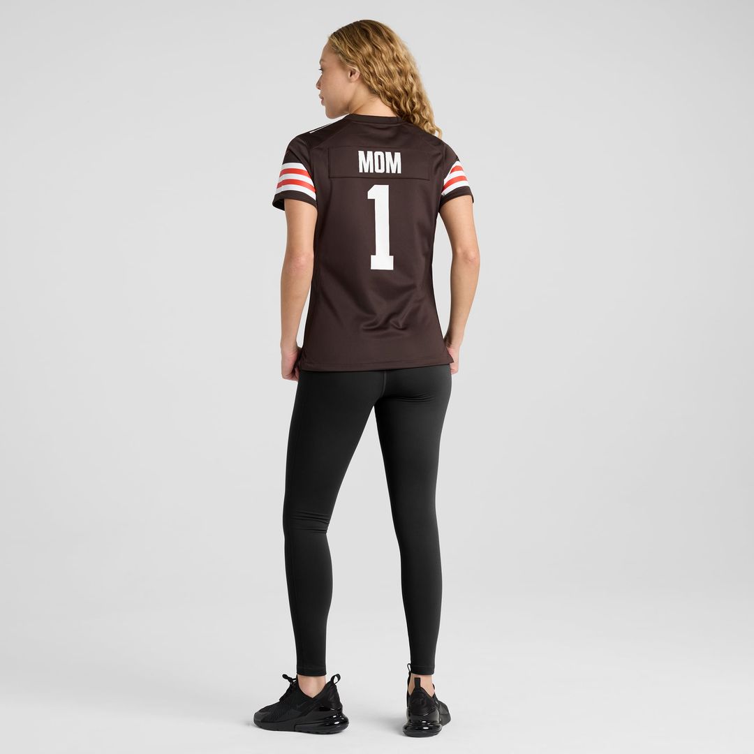 Number 1 Mom Cleveland Browns Women's Game Jersey - Brown
