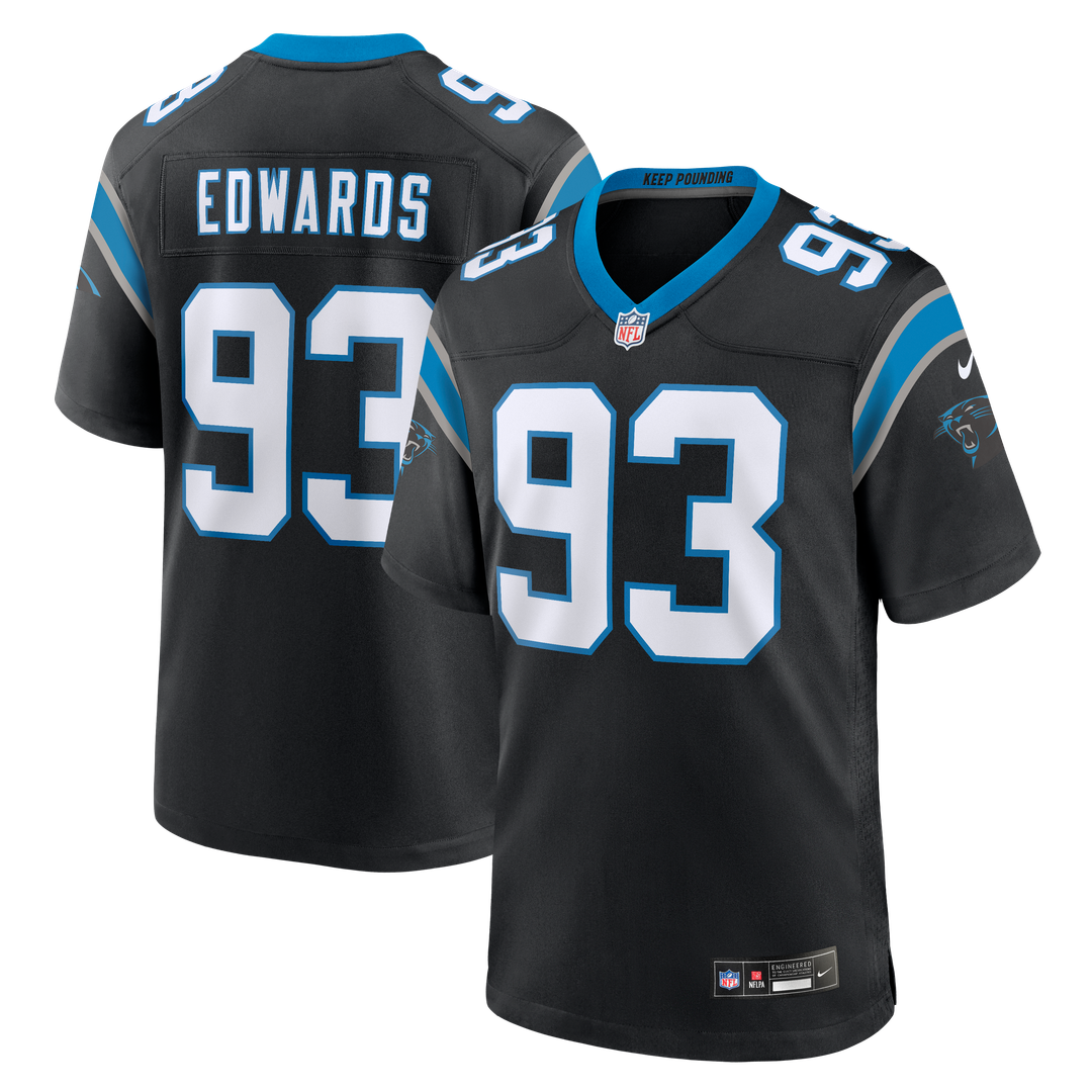 TeRah Edwards Carolina Panthers Team Game Jersey - Black