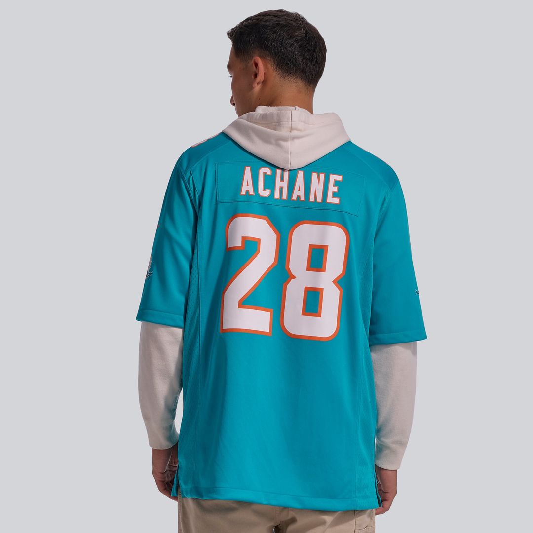 De’Von Achane Miami Dolphins Player Game Jersey - Aqua