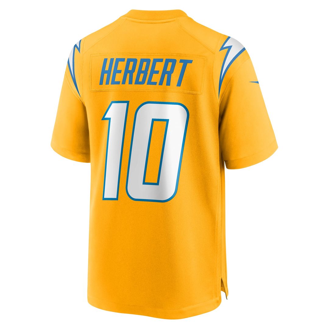 Justin Herbert Los Angeles Chargers Youth Alternate Charger Power Game Player Jersey - Gold