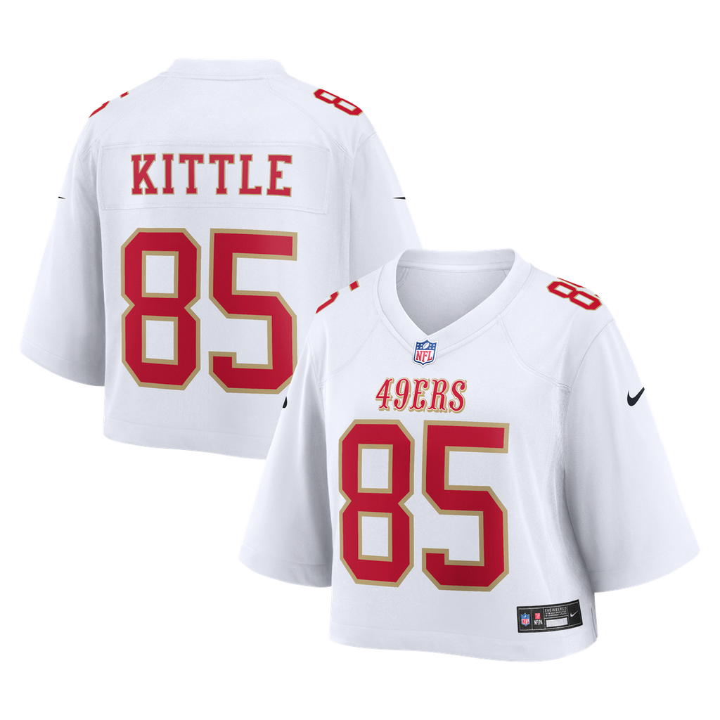 George Kittle San Francisco 49ers Women's Cropped Fashion Game Jersey - White
