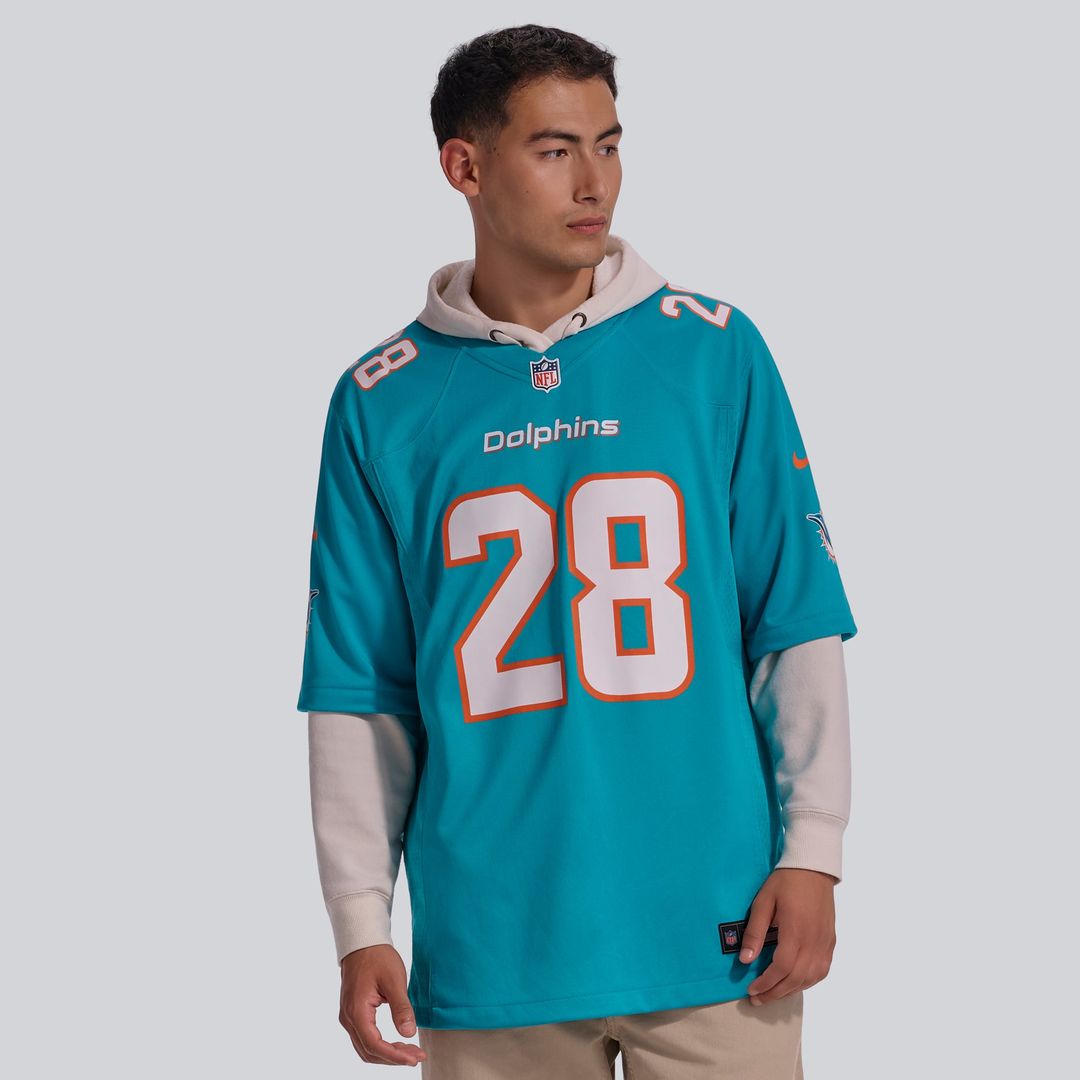 De’Von Achane Miami Dolphins Player Game Jersey - Aqua