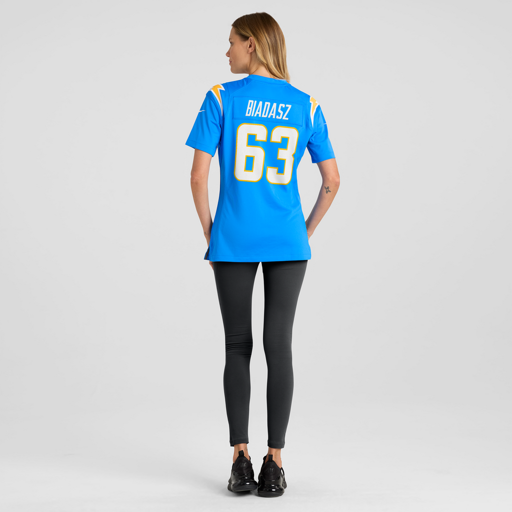 Tyler Biadasz Los Angeles Chargers Women's Team Game Jersey - Powder Blue