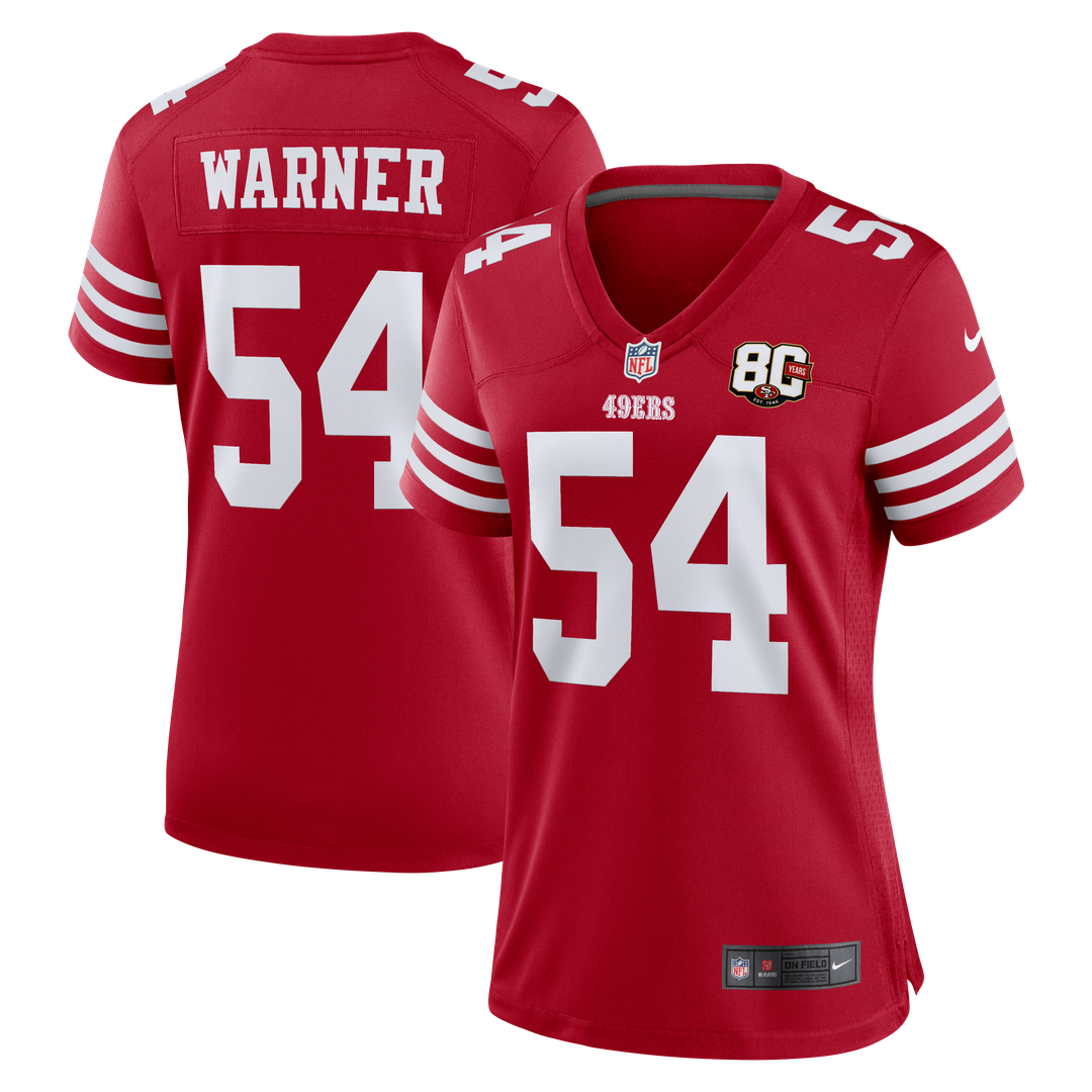 Fred Warner San Francisco 49ers Women's 80th Anniversary Game Jersey - Scarlet