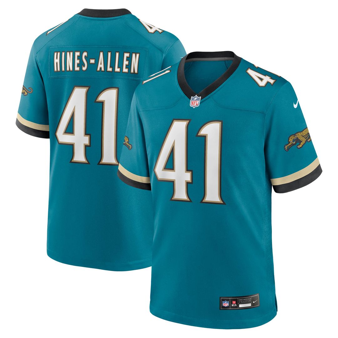 Josh Hines - Allen Jacksonville Jaguars Prowler Throwback Player Game Jersey - Teal
