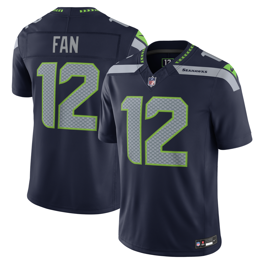 12s Seattle Seahawks Team Vapor F.U.S.E. Stitched Limited Jersey - College Navy