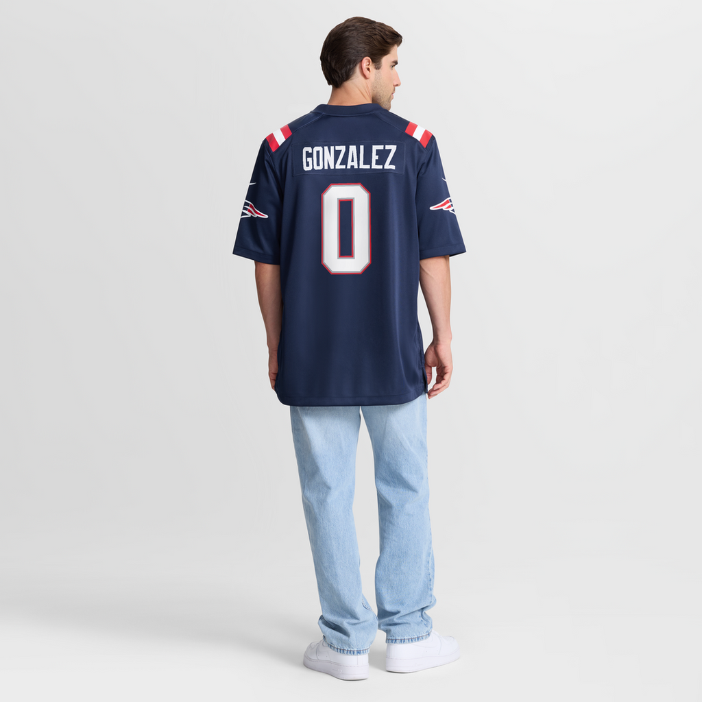 Christian Gonzalez New England Patriots Team Game Jersey - Navy