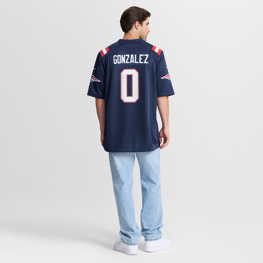 Christian Gonzalez New England Patriots Team Game Jersey - Navy
