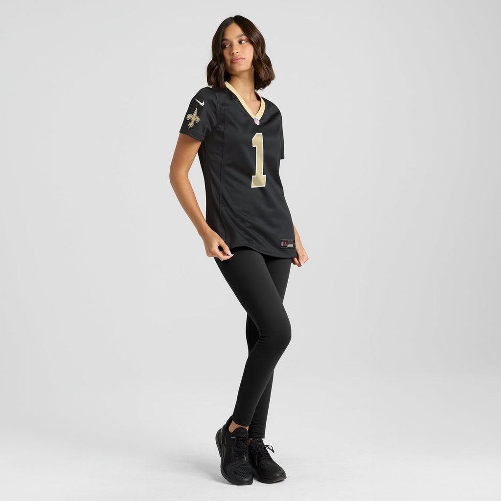 Number 1 Mom New Orleans Saints Women's Game Jersey - Black