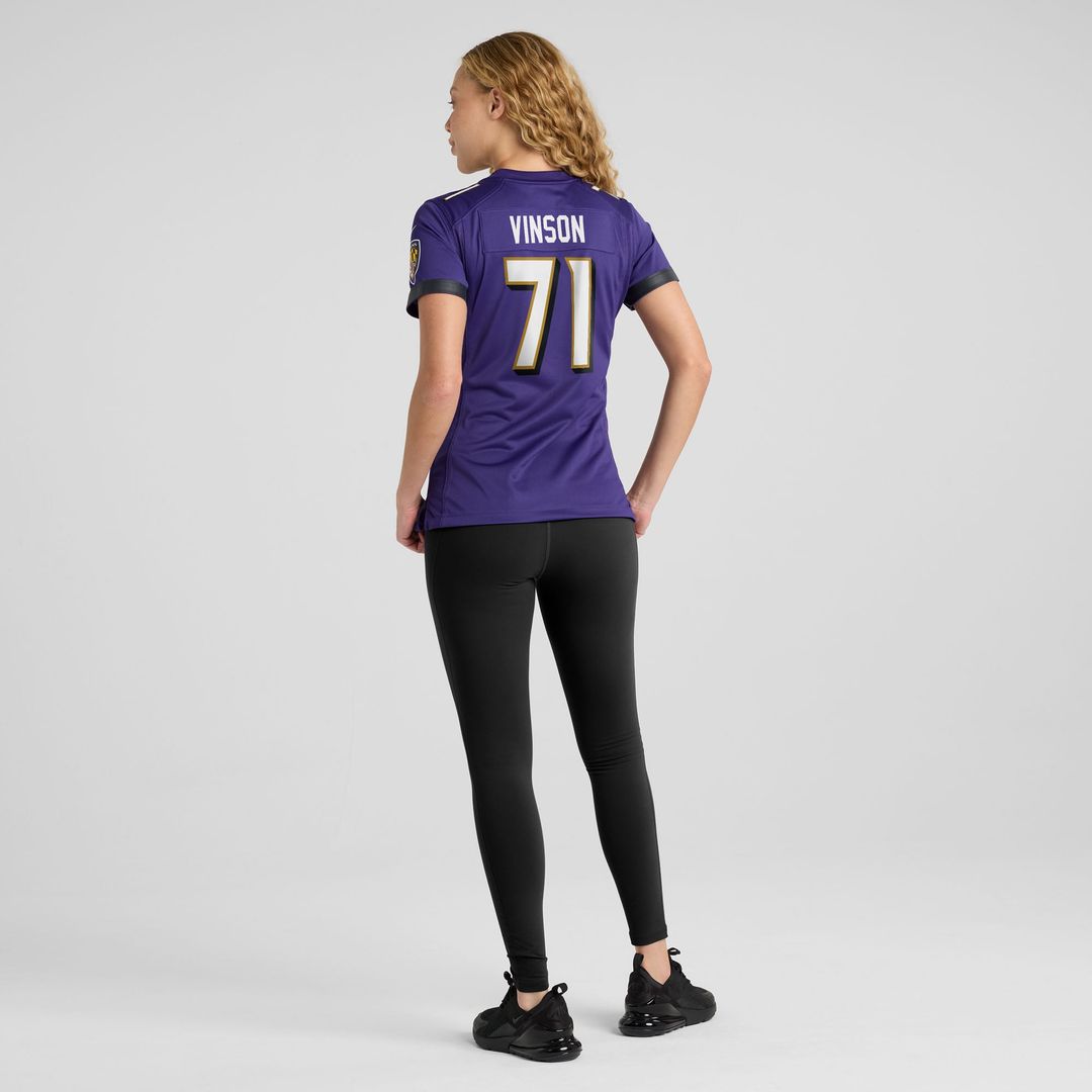 Carson Vinson Baltimore Ravens Women's Team Game Jersey - Purple