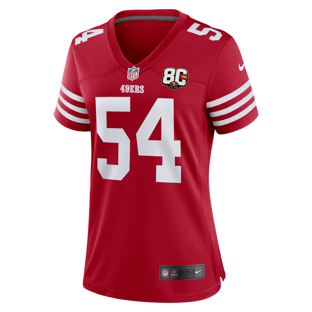 Fred Warner San Francisco 49ers Women's 80th Anniversary Game Jersey - Scarlet
