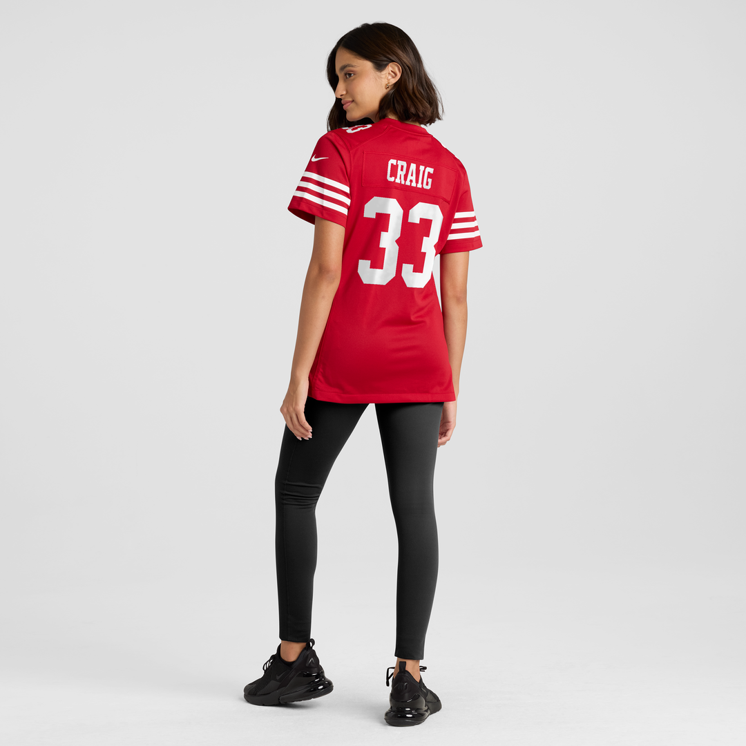 Roger Craig San Francisco 49ers Women's Team Retired Game Jersey - Scarlet