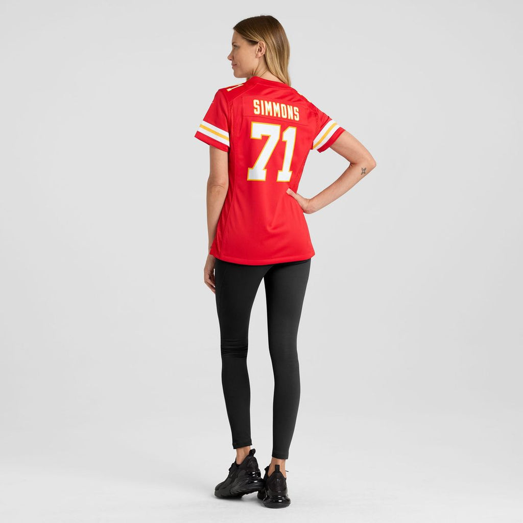 Josh Simmons Kansas City Chiefs Women's Team Game Jersey - Red
