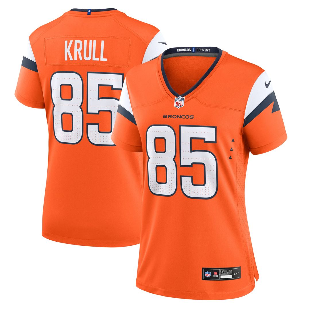 Lucas Krull Denver Broncos Women's Team Game Jersey - Orange