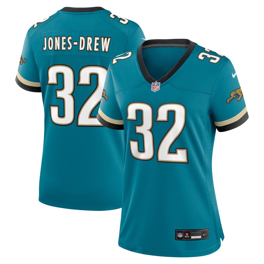 Maurice Jones - Drew Jacksonville Jaguars Women's Prowler Throwback Retired Player Game Jersey - Teal
