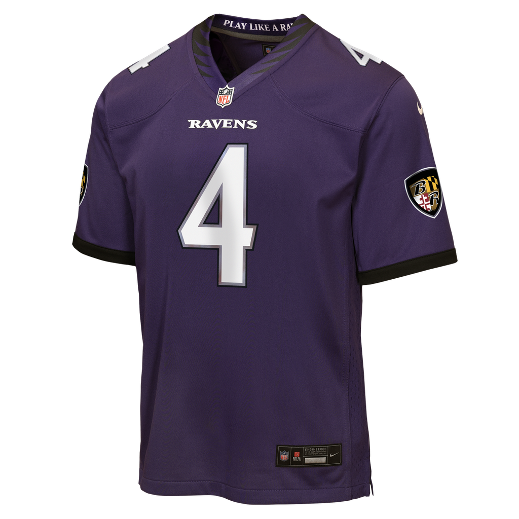 Zay Flowers Baltimore Ravens Youth Game Jersey - Purple