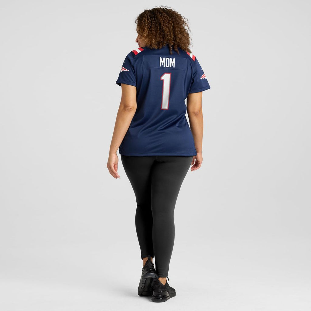 Number 1 Mom New England Patriots Women's Game Jersey - Navy