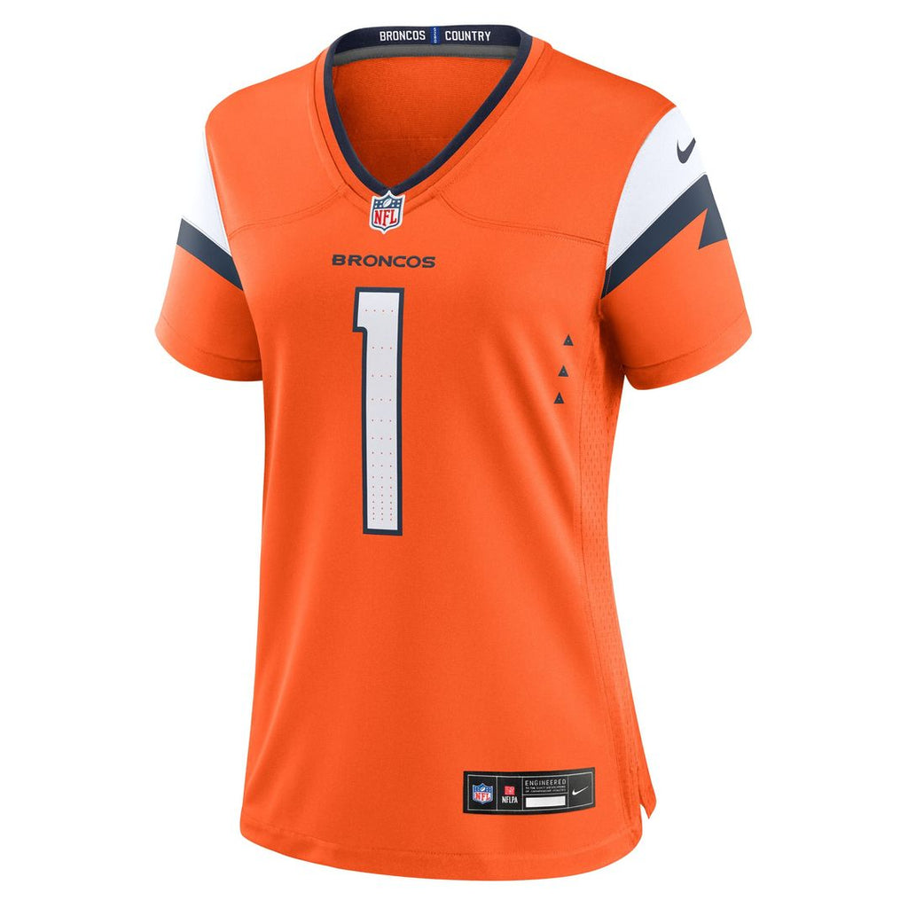 Number 1 Bride Denver Broncos Women's Game Jersey - Orange
