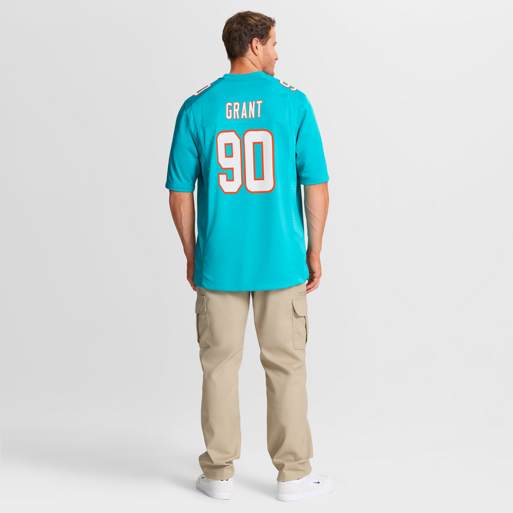 Kenneth Grant Miami Dolphins Team Game Jersey - Aqua