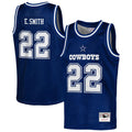 Emmitt Smith Dallas Cowboys Youth Retired Player NFL Basketball Fashion Jersey - Navy