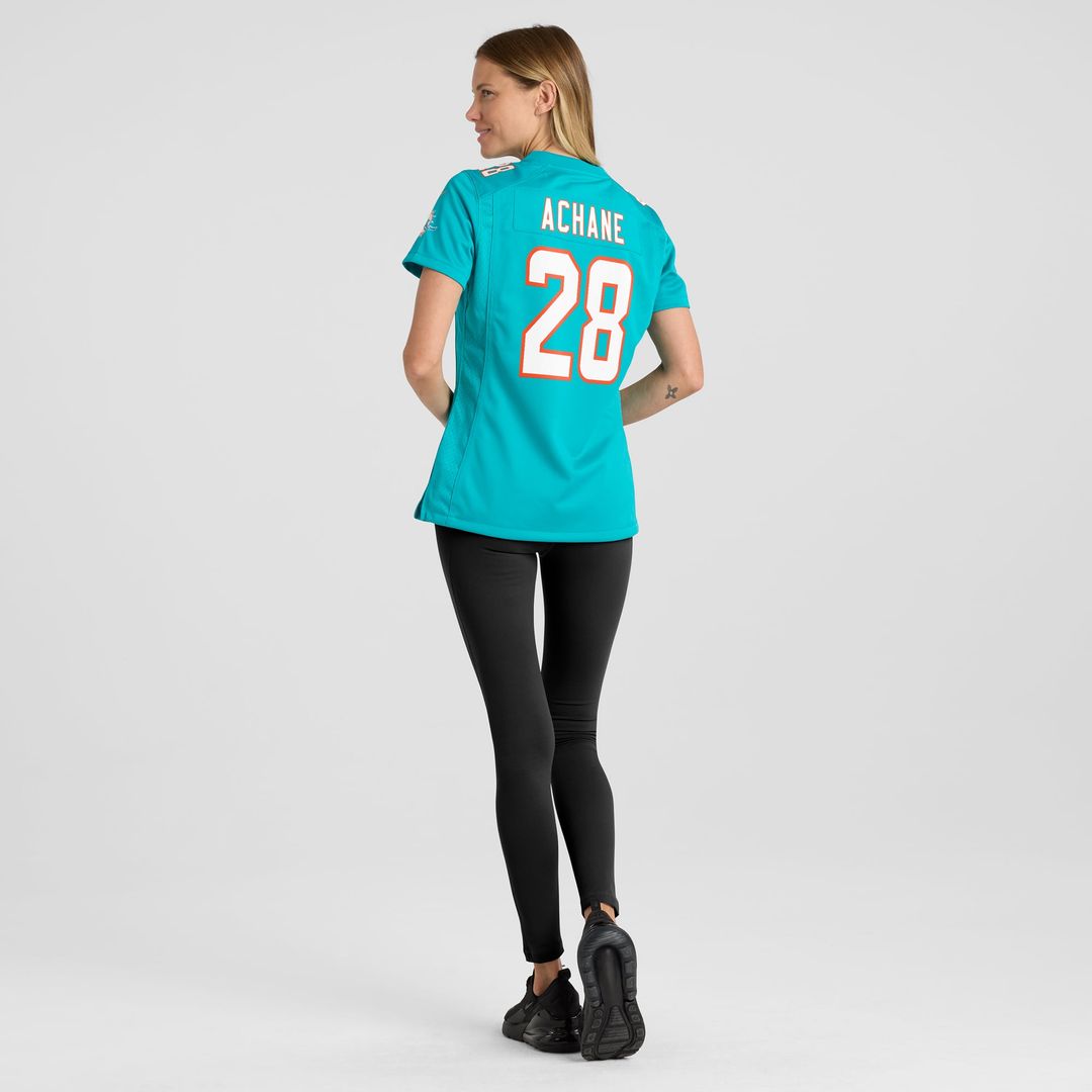 De’Von Achane Miami Dolphins Women's Player Game Jersey - Aqua