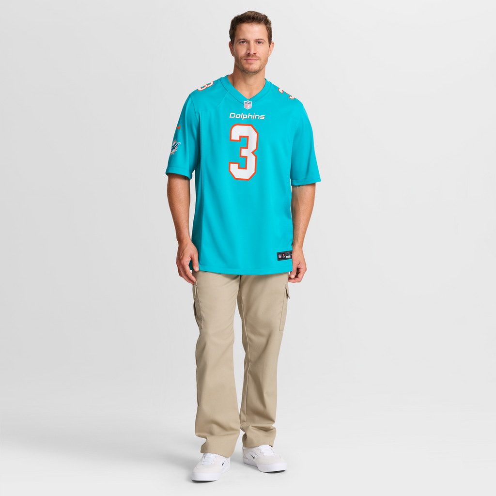 Chris Johnson Miami Dolphins Team Game Jersey - Aqua