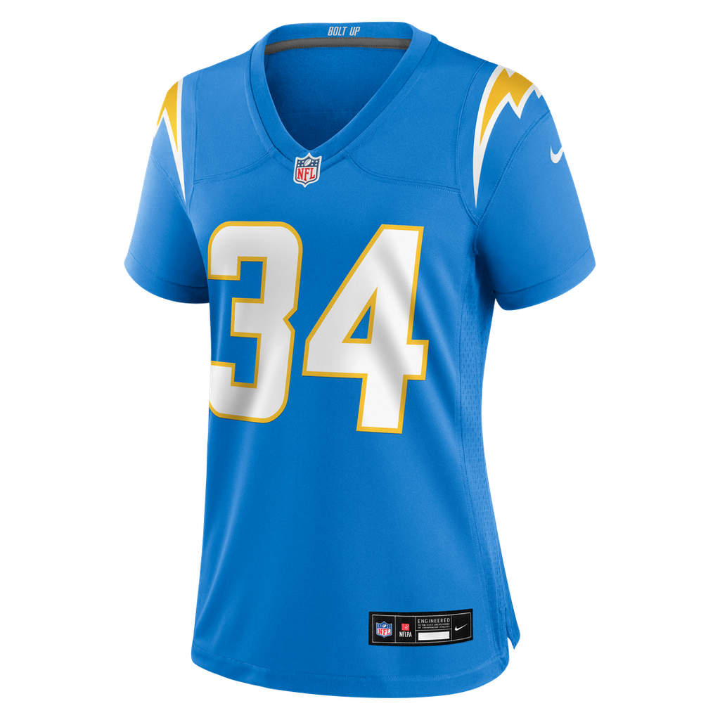 Keaton Mitchell Los Angeles Chargers Women's Team Game Jersey - Powder Blue