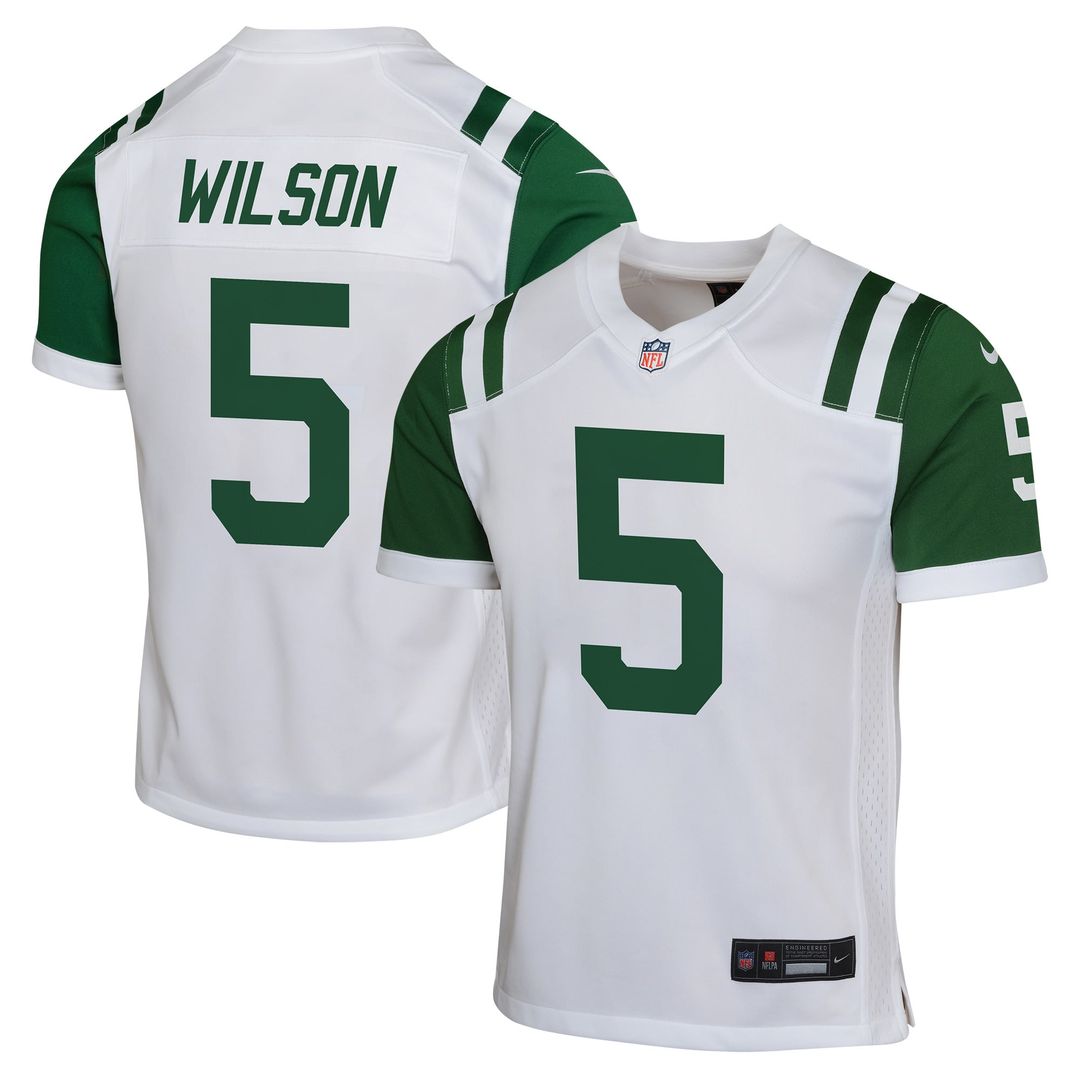 Garrett Wilson New York Jets Youth Game Jersey - White