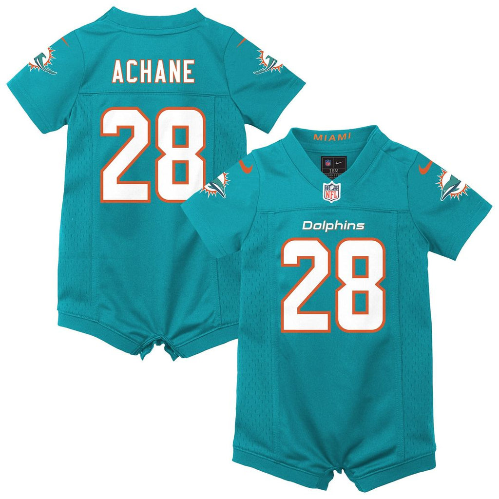 De’Von Achane Miami Dolphins Newborn Romper Game Jersey - Aqua