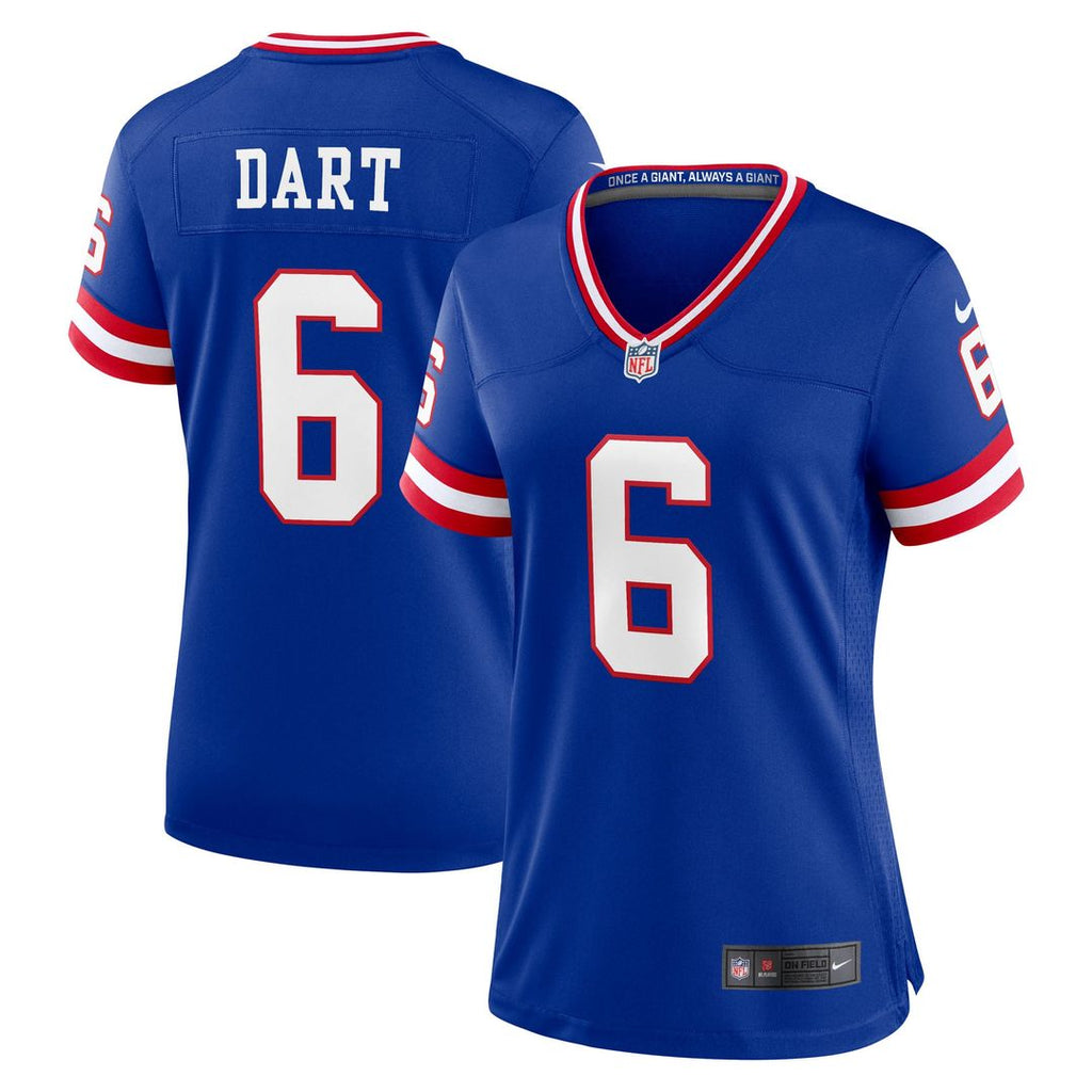 Jaxson Dart New York Giants Women's Alternate 2 Classic Game Jersey - Royal